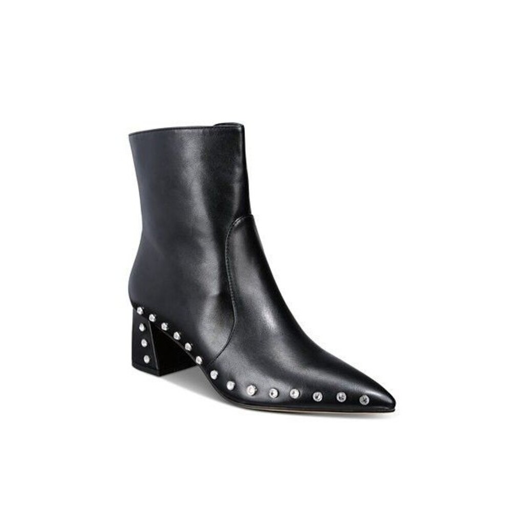 Vaila Womens 13 M Black Studded Diana Zip Up Block Heel Boots NIB RY6